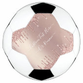 Roos gouden glitter aangepaste tekst Voetbal (Voorkant)