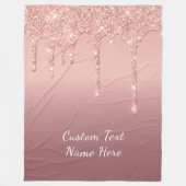 Roos Gouden Glitter Aangepaste Tekstnaam Fleece De Deken (Voorkant)