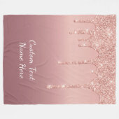 Roos Gouden Glitter Aangepaste Tekstnaam Fleece De Deken (Voorkant (Horizontaal))