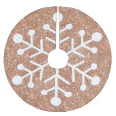 Roos Gouden Glitter Achtergrond Kerstboom Rok (Voorkant)