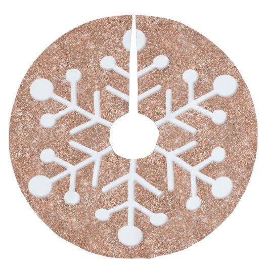 Roos Gouden Glitter Achtergrond Kerstboom Rok (Voorkant)