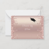 Roos Gouden Glitter Afstuderen Uitnodiging Sjabloo (Achterkant)