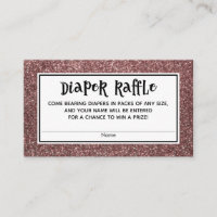 Roos Gouden Glitter Baby shower Luier Raffle Kaart