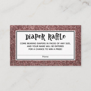 Roos Gouden Glitter Baby shower Luier Raffle Kaart