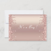 Roos Gouden Glitter Baby shower Uitnodiging Sjablo (Achterkant)