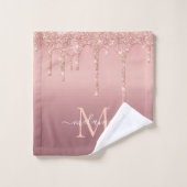 Roos Gouden Glitter Badhanddoeken Aangepaste Naam  Bad Handdoek (Wasdoekje)