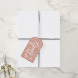 Roos Gouden Glitter Bedankt cadeau label douchegun Cadeaulabel