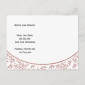 Roos gouden glitter bladeren bruiloft Save the Dat Aankondigingskaart (Achterkant)
