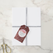 Roos gouden glitter  bloemboeket cadeaulabel (Met Touw)