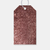 Roos gouden glitter  bloemboeket cadeaulabel (Achterkant)