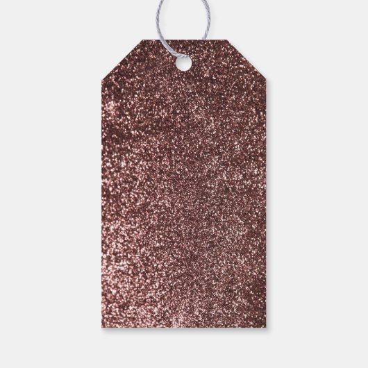Roos gouden glitter  bloemboeket cadeaulabel (Achterkant)