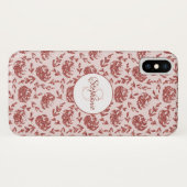 Roos Gouden Glitter Bloemen Monogram Case-Mate iPhone Case (Achterkant (horizontaal))