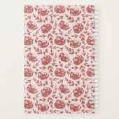 Roos Gouden Glitter Bloemen Monogram Planner (Achterkant)