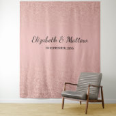 Roos gouden glitter blush bruiloft achtergrond tep wandkleed (In situ)