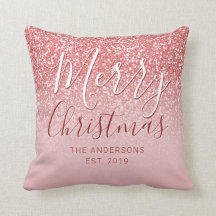 Roos Gouden Glitter Blush Ombre Kerstnaam