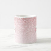 Roos gouden glitter blush ombre ronde monogram koffiemok (Center)