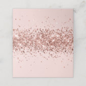 Roos gouden glitter blush plaatskaartje (Buitenkant ongevouwen)