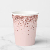 Roos Gouden Glitter Blush Roze 30ste Verjaardag Papieren Bekers (Rechts)