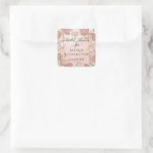 Roos Gouden Glitter Blush Roze Bloemen Elegant Bri Vierkante Sticker (Tas)