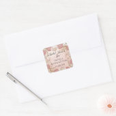 Roos Gouden Glitter Blush Roze Bloemen Elegant Bri Vierkante Sticker (Envelop)