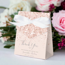 Roos Gouden glitter blush roze dank u bruiloft