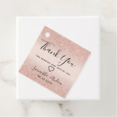 Roos gouden glitter blush roze dank u bruiloft bedankjes labels (In situ)