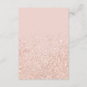 Roos gouden glitter blush roze grijs bruiloft deta informatiekaartje (Achterkant)