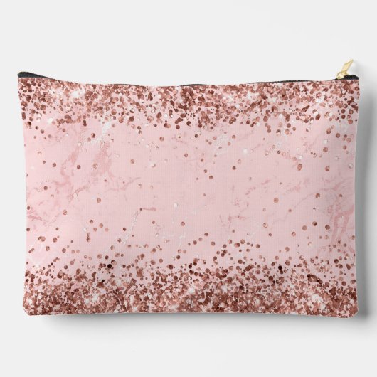 Roos Gouden Glitter Blush Roze Marmer Fancy Monogr Etui (Achterkant)