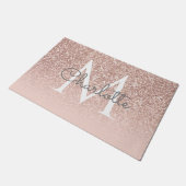 Roos gouden glitter blush roze monogram elegant deurmat (Schuin)