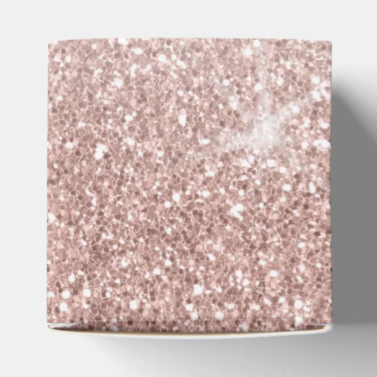 Roos gouden glitter blush roze sparkle monogram bedankdoosjes (Bovenkant)