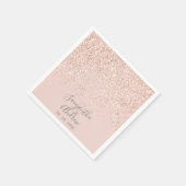 Roos gouden glitter blush roze typografie bruiloft servet (Hoek)