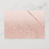 Roos gouden glitter blush script bruiloft richting informatiekaartje (Achterkant)