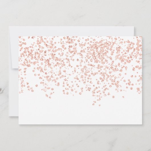 Roos gouden glitter blush tiara jurk Quinceañera Kaart (Achterkant)