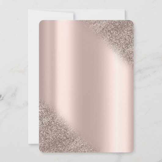 Roos gouden glitter bokeh jurk quinceañera kaart (Achterkant)