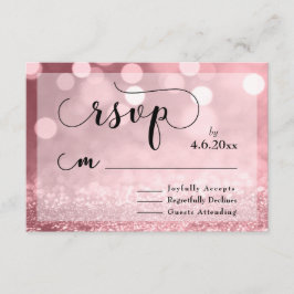 Roos Gouden Glitter Bokeh & Typografie RSVP