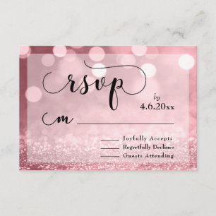 Roos Gouden Glitter Bokeh & Typografie RSVP