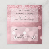 Roos Gouden Glitter Bokeh & Typografie v2 Plaatskaartje (Buitenkant ongevouwen)