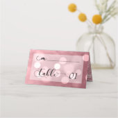 Roos Gouden Glitter Bokeh & Typografie v2 Plaatskaartje (Voorkant)