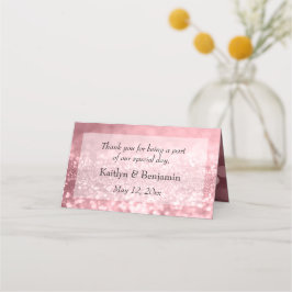 Roos Gouden Glitter Bokeh & Typografie v2 Plaatskaartje