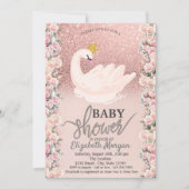 Roos gouden glitter bokeh, zwaan Rozen Baby shower Kaart (Voorkant)