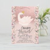 Roos gouden glitter bokeh, zwaan Rozen Baby shower Kaart (Staand voorkant)