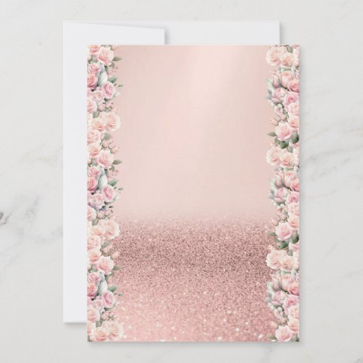 Roos gouden glitter bokeh, zwaan Rozen Baby shower Kaart (Achterkant)