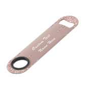 Roos Gouden Glitter Bottle Opener met Aangepaste T Speed Flessenopener (Voorkant Gekanteld)