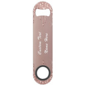 Roos Gouden Glitter Bottle Opener met Aangepaste T Speed Flessenopener (Voorkant)