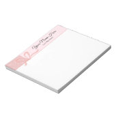 Roos Gouden Glitter Bow Custom Note Pad Notitieblok (Linkerzijde)
