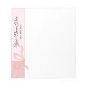 Roos Gouden Glitter Bow Custom Note Pad Notitieblok (Voorkant)