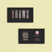 Roos Gouden Glitter Brows QR Code & Logo Visitekaartje