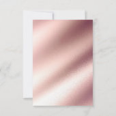 Roos gouden glitter bruiloft RSVP (Achterkant)