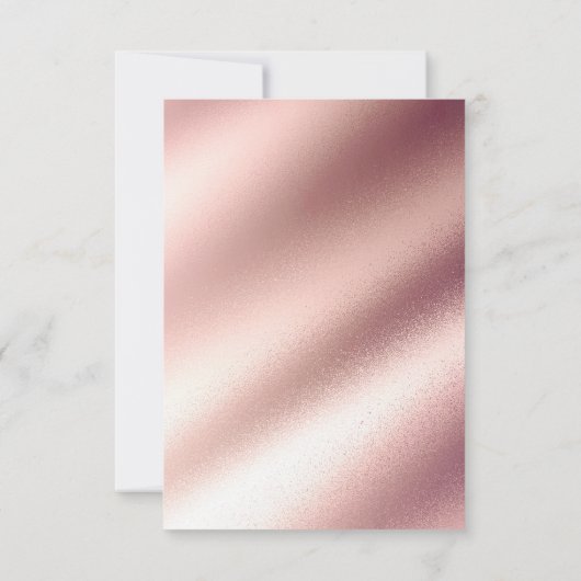 Roos gouden glitter bruiloft RSVP (Achterkant)