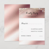 Roos gouden glitter bruiloft RSVP (Voorkant / Achterkant)